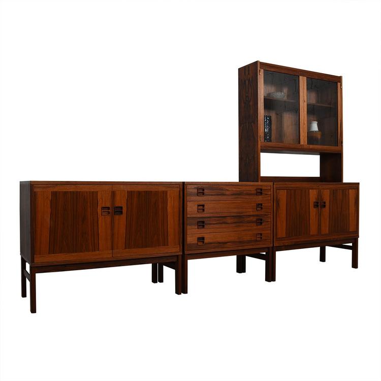 Danish Modern Rosewood Room Divider / Wall Unit / Storage Cabinets