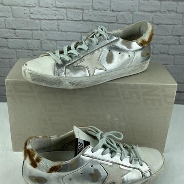 Golden Goose Superstar Sneakers, Size 40 (US9.5), Silver/White