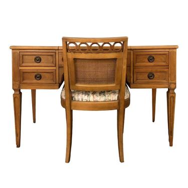 Hollywood Regency Cherry Vanity with Matching Chair 