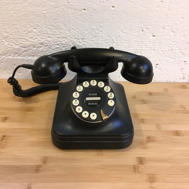 Vintage Grand Phone Telephone Black Flash Redial by PF Products, for Landline 
