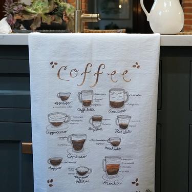 Coffee Watercolor Kitchen Towel