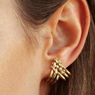 Gold Plated Brass Split Earrings