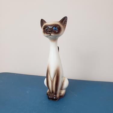 Vintage 1950's Siamese Cat/ 60s Kitch Knick Knack Ceramic 
