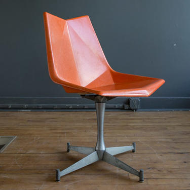 paul mccobb origami fiberglass swivel chair