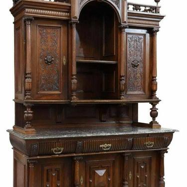 Antique Sideboard, French Renaissance Revival Carved Wood Cabinet,  1800s!!