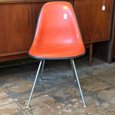 1970s orange fabric shell chair by herman miller (MCE-7149)