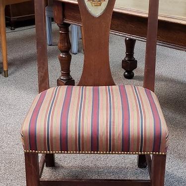 Item #TF2 Antique American Oak &amp; Upholstered Library Chair c.1910