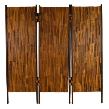Percival Lafer Mid Century Brazilian Rosewood and Leather Room Divider - mcm 