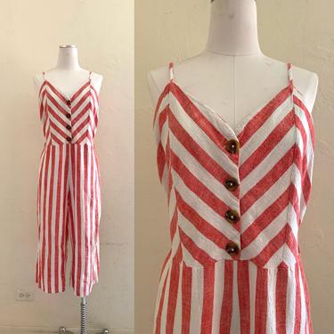 vintage chevron striped jumpsuit 