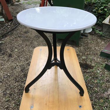 Vitrolite Milkglass Cafe Ice Cream Parlor Table Vintage Industrial Mercantile Boutique NYC Bistro French Victorian 