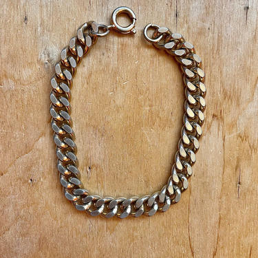 Vintage Thick Curb Chain Bracelet Minimalist Jewelry Sustainable Gifts 