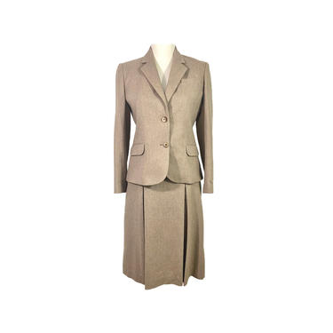 70's Tweed Wool Skirt Suit/Vintage Wool Tweed Blazer Pleated Skirt/Vintage High Waisted Pleated Wool Skirt/SG Petites Womens Suit Vintage 
