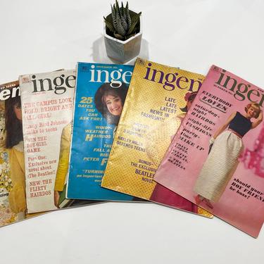 5 Vintage Ingenue Sophisticated Teen Fashion Magazines from 1964 and 1965 
