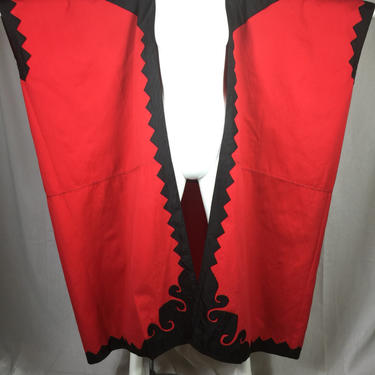 Vtg 70s incredible heavy middle eastern reversible embroidered ethnic red cape caftan coat poncho ethnic tribal 