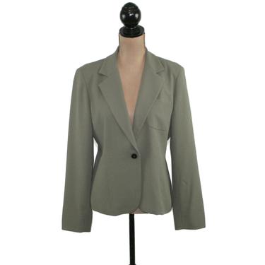 Gray Blazer Women Medium, Single Button Tailored Suit Jacket with Notched Collar, 2000s Clothes Y2K Vintage Clothing, Jones New York Size 8 
