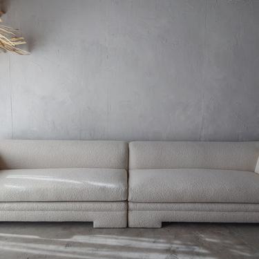 12 Foot 2-Piece Postmodern Sofa in Boucle 