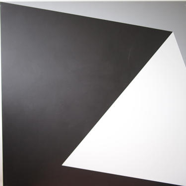 Original WILLIAM F. SELLERS Large PAINTING Hard Edge Abstract 49x49&amp;quot; Oil / Canvas, Mid-Century Modern Op Art black white panton eames era 