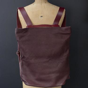 Maroon Leather Tesris Backpack