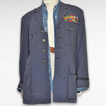 Vintage Military Dress Uniform with Metals US Army 2 Piece Suit 