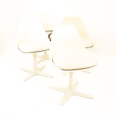 Burke Inc Mid Century Tulip Base Lounge Chairs - Set of  4 - mcm 