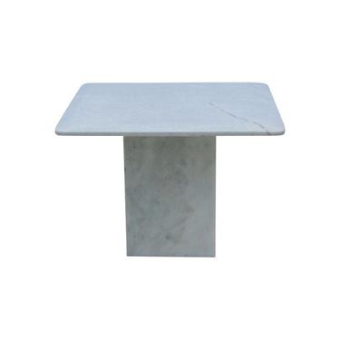 Mid-Century Modern Italian Carrara Marble Square End Table 