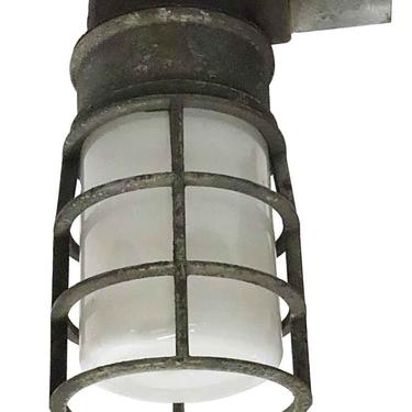 Industrial Crouse Hinds Opaline Glass Sconce