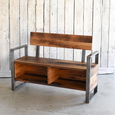 Entryway Storage Bench Made From Reclaimed Wood 