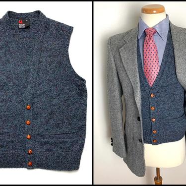 Vintage 100% WOOL Cardigan / Sweater Vest ~ S ~ Preppy / Trad / Ivy Style 