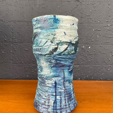 Textured Blue Vase