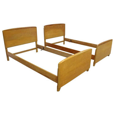 Pair of Mid-Century Modern Heywood Wakefield Encore Twin Size Bed Frames 