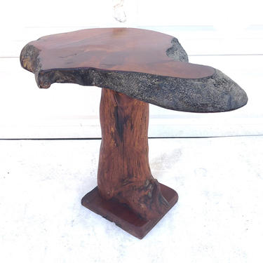 Rustic Tree Slab Pedestal Table 
