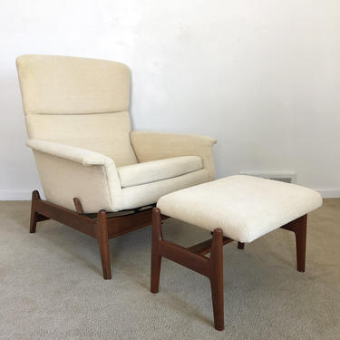 Danish modern DUX Ohlsson reclining lounge chair & ottoman mid century 