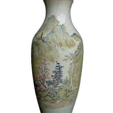 Vintage Chinese Color Scenery Porcelain Vase fs755E 