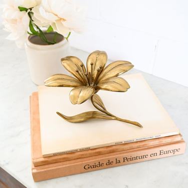 midcentury solid brass lotus "cendrier"