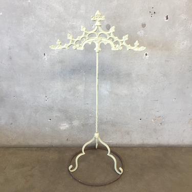 Vintage Creamy - Green French Wrought Iron Plant or Clothing Rack