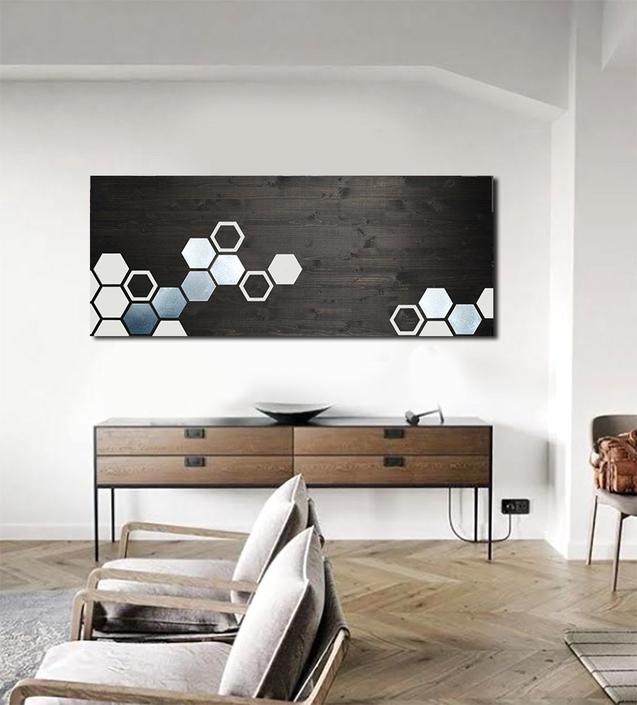 Wood Wall Art Black And White Metal Geometric Mid Century From Laura Ashley Of Ft Lauderdale Fl Attic - White Metal Wall Art For Bedroom