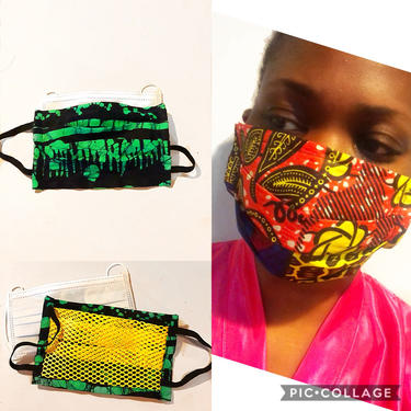 Protective face mask, Ankara print, Batik prints, 100% Cotton 