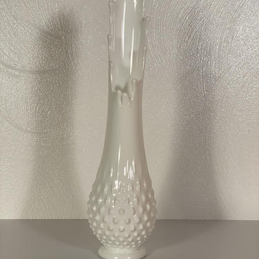 Fenton Milk Glass Hobnail Swung Vase - #1 