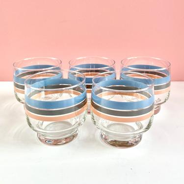 Set of 5 Striped Stackable Glasses 