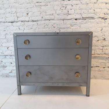 Vintage industrial stripped steel deco Simmons chest of drawers 