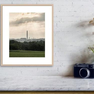 Washington DC Print, Lincoln Memorial Photo, Washington Monument, Capitol Dome, Washington DC Cityscape Photo, Black White DC Skyline Photo 