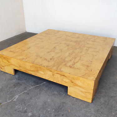 Olive Burl Low Profile Coffee Table by Milo Baughman for Thayer Coggin 