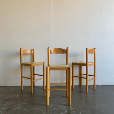 Italian counter stools with Rush woven seats 