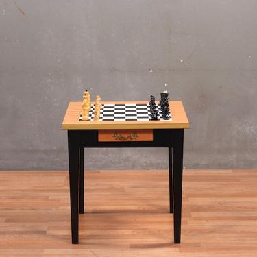 Mid Century Chess Table with Chess Set