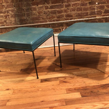Mid century pair of paul Mccobb stools 20&amp;quot; x 20&amp;quot; all original perfect vintage condition beautiful teal upholstery bench stool 