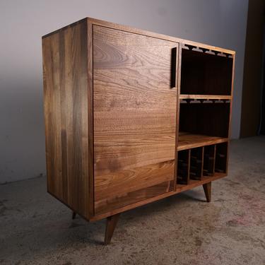 Hoppe Bar Cabinet, Wine Cabinet, Bottle Storage (Shown in Walnut) 
