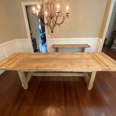 RESTORATION HARDWARE SALVAGED WOOD FARMHOUSE DINING TABLE WITH EXTENSIONS