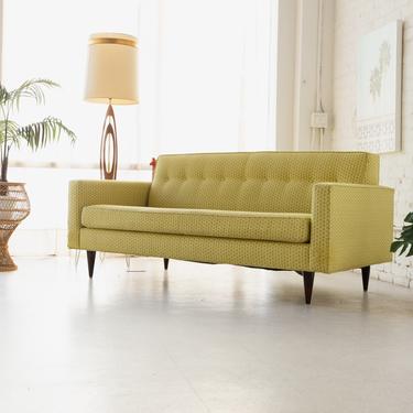 Mid-Century Green and Gold Sofa