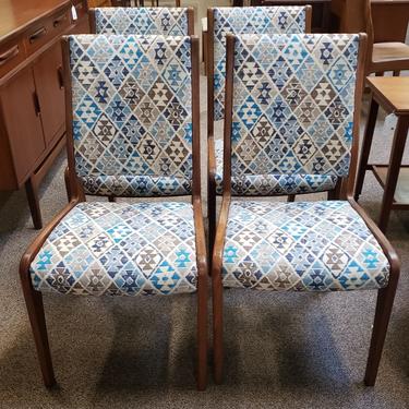 Item #W131 Set of Four Teak &amp; Upholstered Dining Chairs by G-Plan c.1970