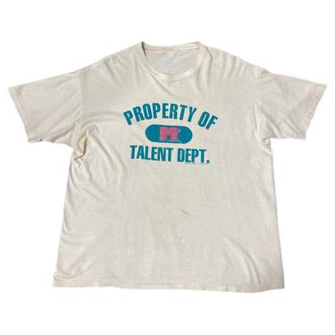 (XL) MTV 1991 Single Stitch Property of Talent Dept White Tshirt 082521 ERF